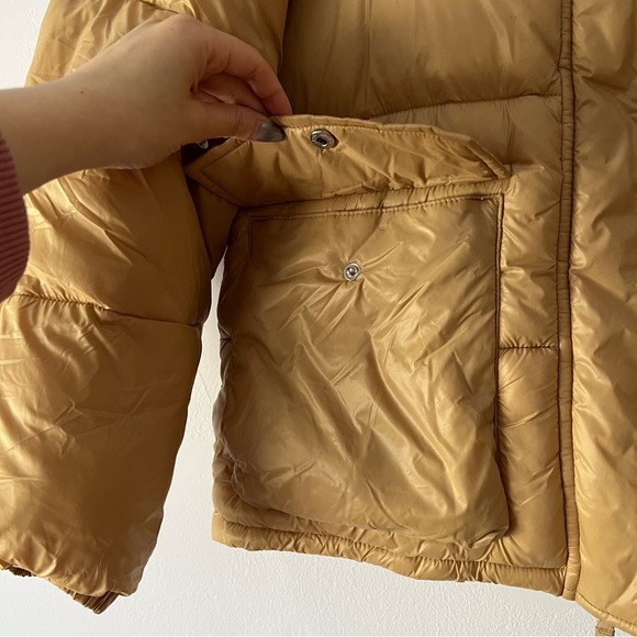 Abercrombie & Fitch Oversized Utility Puffer Jacket Light Brown - Picture 6 of 15